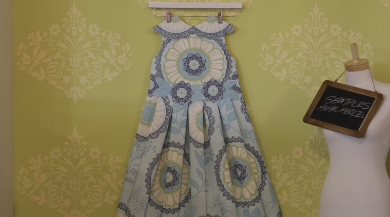 Some of the offerings at the Guthrie Bowron blue, interior design, lampshade, lighting accessory, product, room, textile, wall, wallpaper, brown