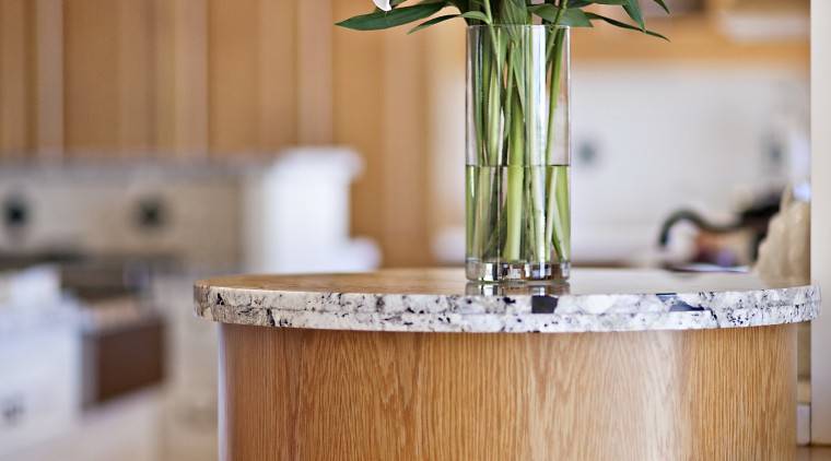 A close up view of the kitchen cabinetry flowerpot, furniture, home, interior design, table, wood, orange, brown