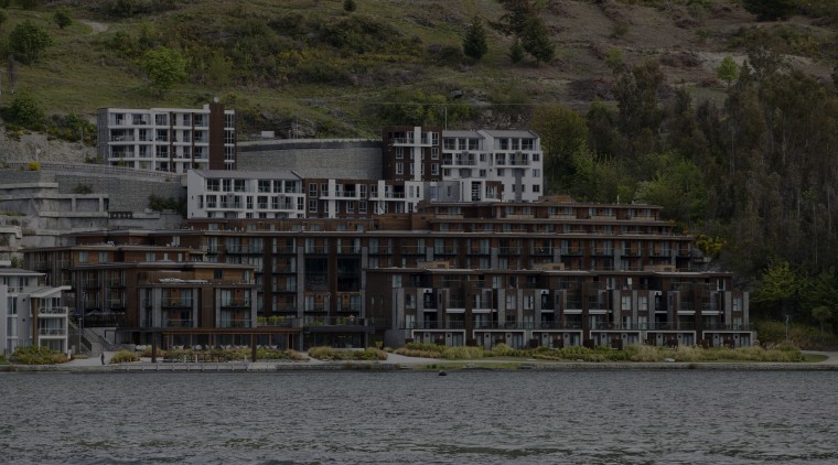 Hilton Queenstown Hotel joinery by Aluminium Systems body of water, cottage, home, house, lake, real estate, reflection, river, sky, tree, water, black