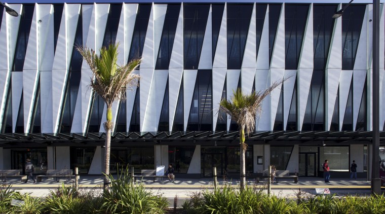 Wilco Precast manufactured and delivered a complex part architecture, building, city, corporate headquarters, facade, sky, structure, tree, black, gray
