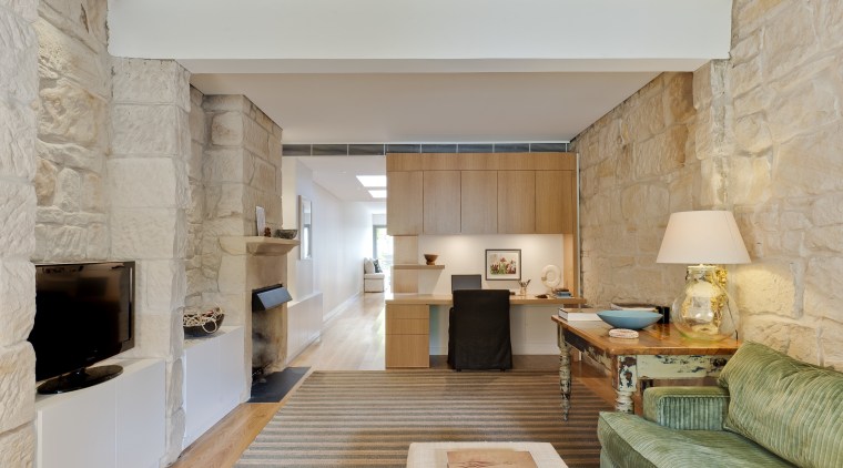 This renovated 19th-century terrace house was stripped back ceiling, floor, interior design, living room, property, real estate, room, suite, gray