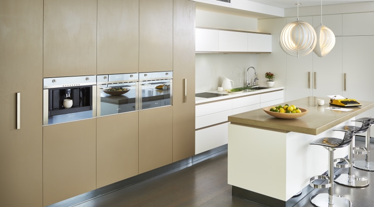 A cooking centre or a work of art? cabinetry, countertop, cuisine classique, home appliance, interior design, kitchen, product design, gray, white