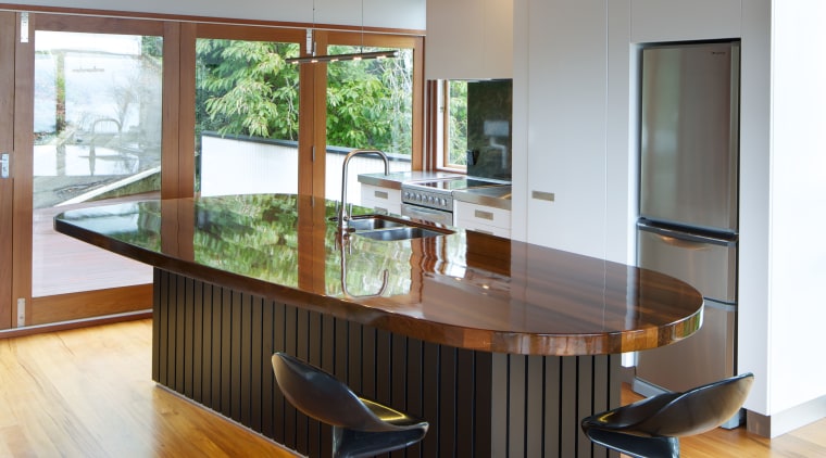 Black-painted tongue-and-groove boards on the base of the architecture, ceiling, chair, desk, floor, flooring, furniture, hardwood, house, interior design, laminate flooring, office, table, wood, wood flooring, brown, gray