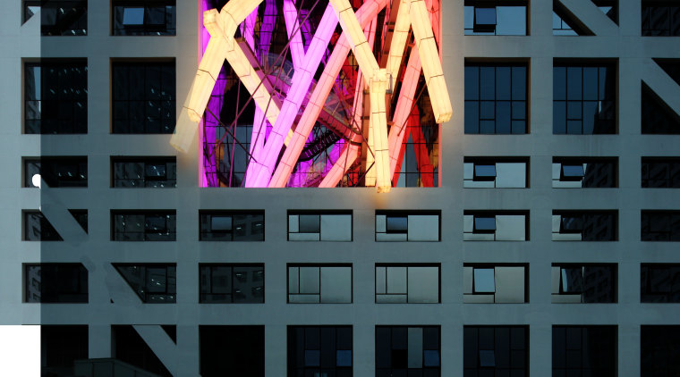 Raffles City Chengdu by Steven Holl Architects - light, night, black, teal