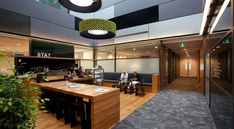 Rawlinsons provided quantity surveying service for the base interior design, lobby, black, gray