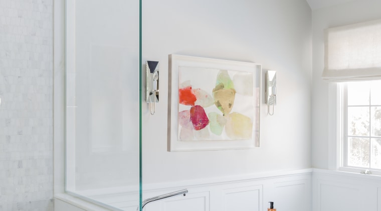 Many homeowners today are opting for a fresh, bathroom, floor, interior design, plumbing fixture, product design, room, tap, white, gray