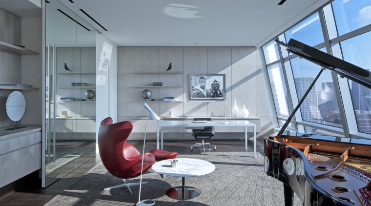 Penthouse interior by architect Stanley Anderson of Moore architecture, house, interior design, gray