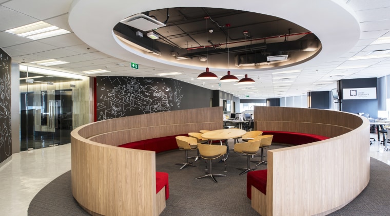 McCann Worldgroup Bangkok corporate office  interior design conference hall, furniture, interior design, office, product design, table, white