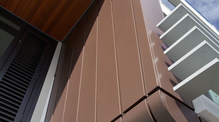 Wakefield Metals, the distributor of VM Zinc cladding angle, architecture, building, daylighting, daytime, facade, house, line, roof, siding, sky, structure, black, gray, brown