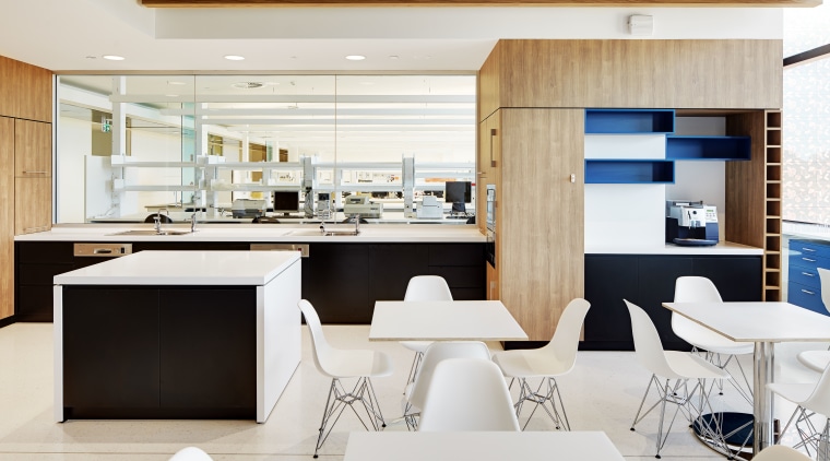 Harry Perkins Institute for Medical Research by Hames interior design, kitchen, office, product design, white