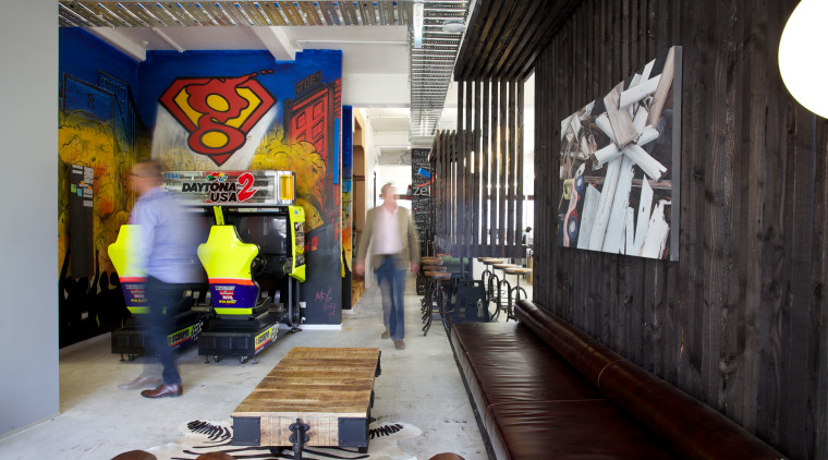 Vintage furniture in the Gaze office and design art, interior design, mural, street art, black, gray