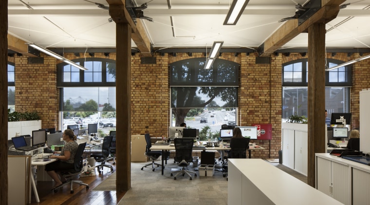 Following the upgrade of the Saatchi & Saatchi café, ceiling, interior design, restaurant, brown, gray