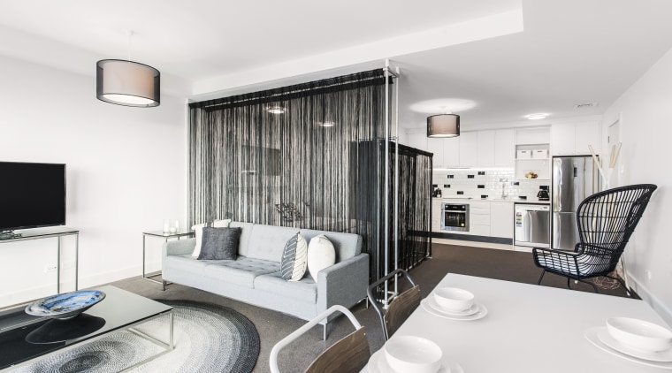 Located in close proximity to downtown restaurants, shops ceiling, interior design, living room, property, real estate, room, white
