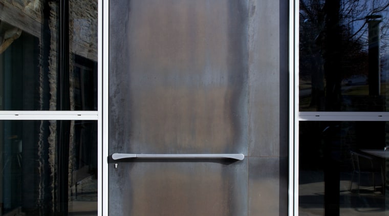 The front door handle is also part of architecture, door, facade, glass, window, black, gray
