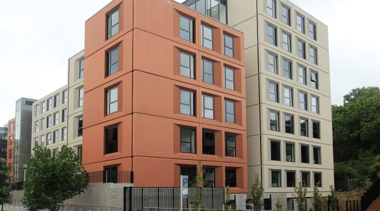 The facades on the new Carlaw Park Student apartment, architecture, building, commercial building, condominium, corporate headquarters, elevation, facade, home, house, metropolitan area, mixed use, neighbourhood, property, real estate, residential area, tower block, white