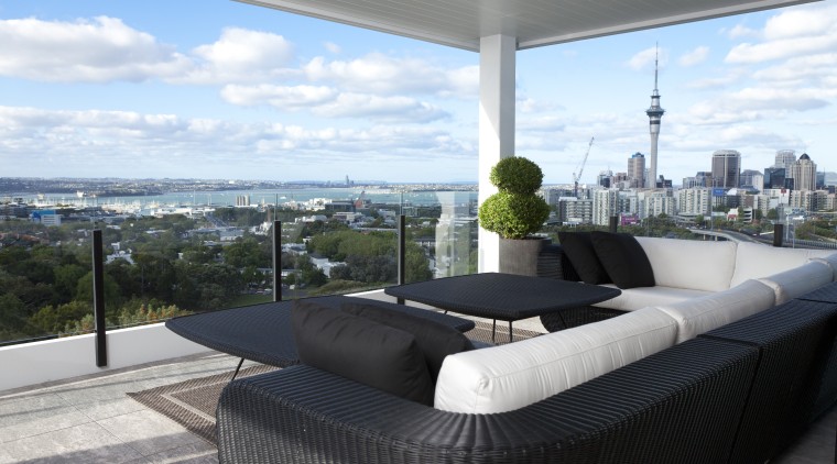 Generous decks at Hopetoun Residences greatly increase the apartment, architecture, condominium, estate, furniture, home, interior design, penthouse apartment, property, real estate, window, white, black