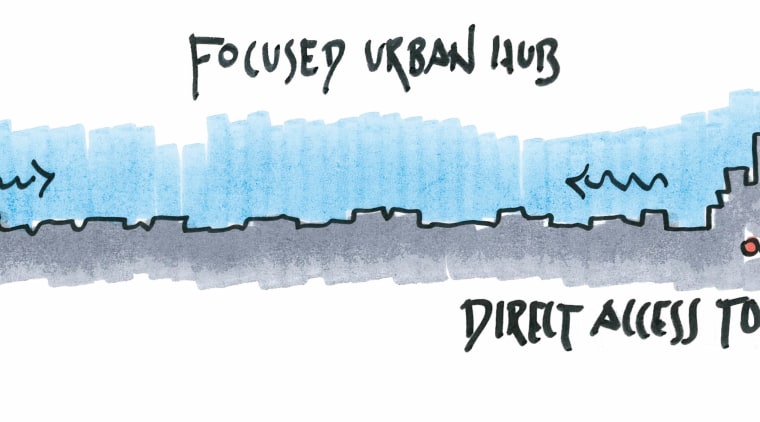 In the city hubs proposed by Aedas chairman font, product design, text, white