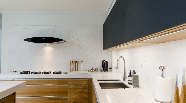 To preserve the natural allure of the solid architecture, bathroom, cabinetry, ceiling, countertop, daylighting, floor, home, interior design, kitchen, room, sink, gray