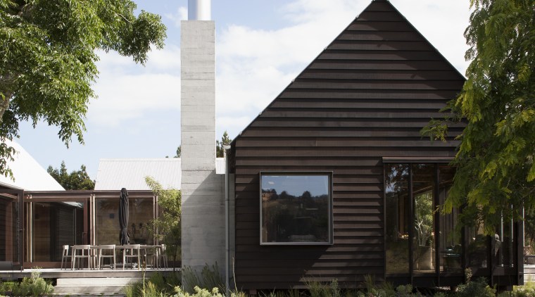 This home took out winner of the Carter architecture, cottage, facade, farmhouse, home, house, property, real estate, black, white