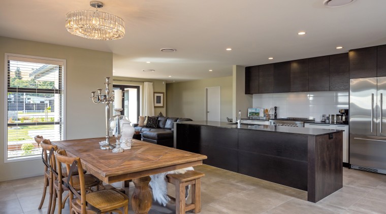 On show to the living spaces, the executive countertop, cuisine classique, estate, floor, flooring, home, interior design, kitchen, property, real estate, room, gray