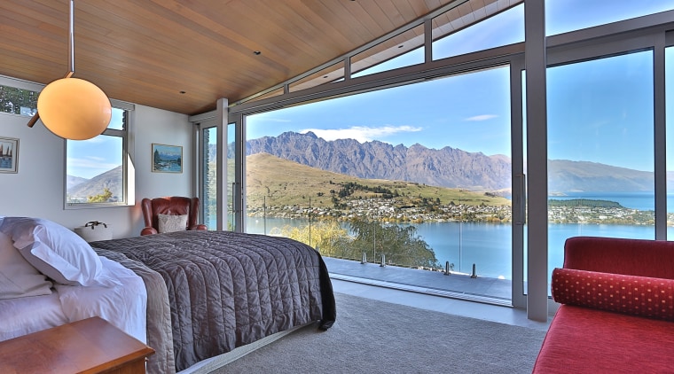 Windows and doors supplied and installed by Ellisons architecture, bedroom, condominium, estate, home, house, interior design, penthouse apartment, real estate, window, teal, gray