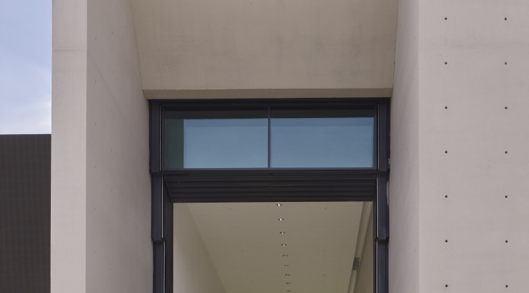 The aptly named, glass-shuttered Porte Guillotine entry to architecture, building, daylighting, facade, house, gray