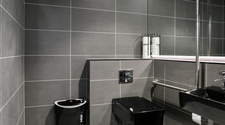 Niro 600mm x 300mm tiles in the colour architecture, bathroom, black, black and white, floor, flooring, interior design, product design, room, tile, wall, gray, black