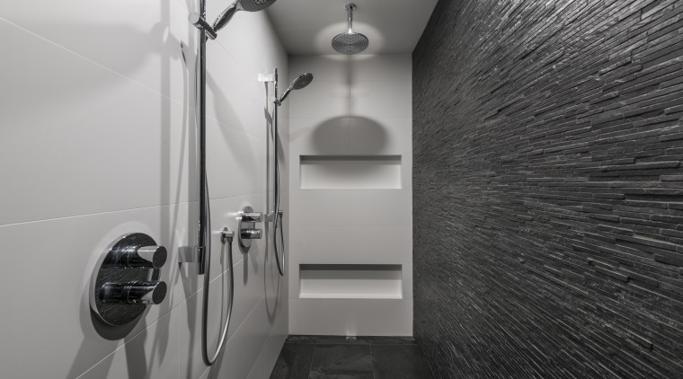 Smooth, white Italian porcelain tiles with minimal grouting architecture, bathroom, black and white, interior design, monochrome, plumbing fixture, room, tile, gray, black