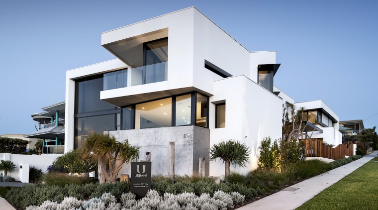 This three-level corner coastal home, by Urbane Projects, 