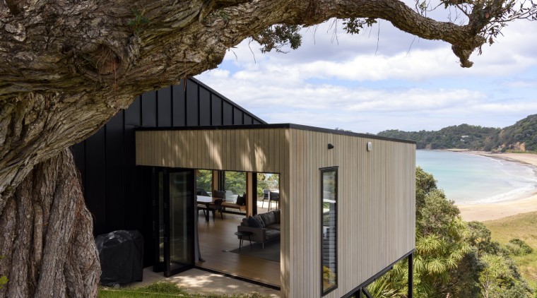 Looking through the hillside home provides a glimpse 