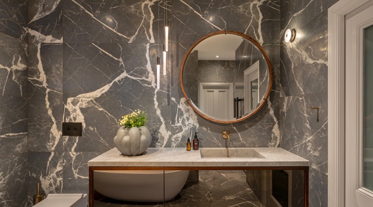 The mirrored drawers giving you a glimpse of 