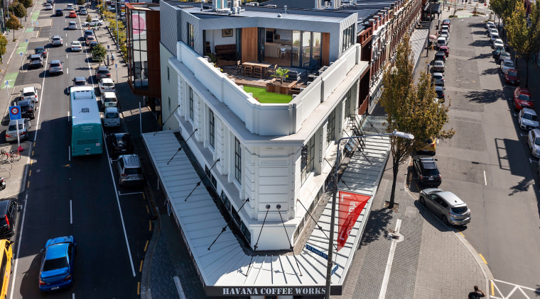 The penthouse apartment has been clad with an 