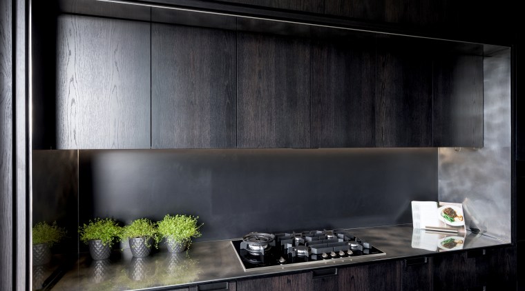 The backbench is a solid 6mm stainless steel architecture, house, interior design, material property, room, black, gray