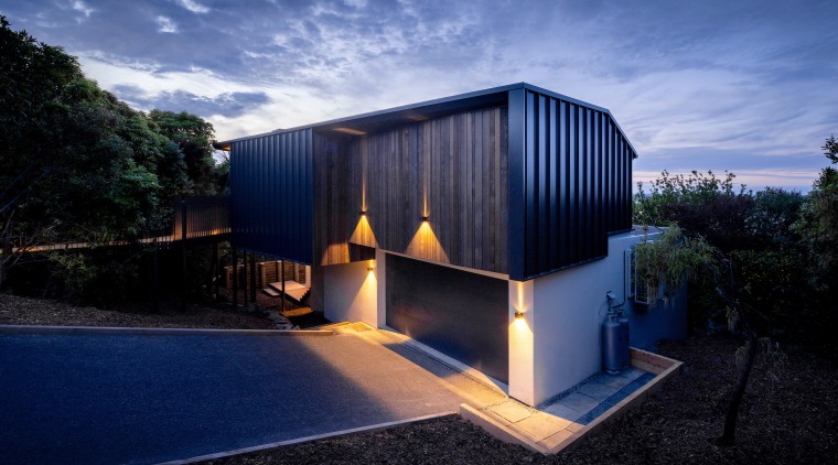 The garage is naturally on the lower level 