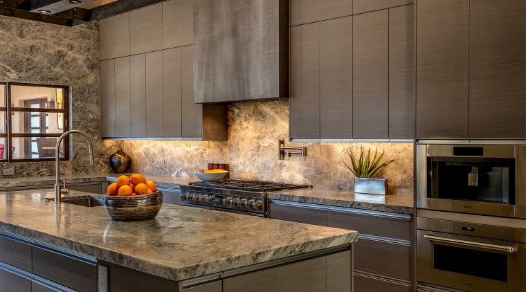 A custom metal rangehood cover is an unexpected 