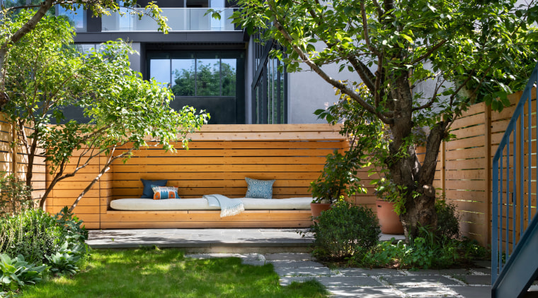 The private end of garden outdoor space. - 