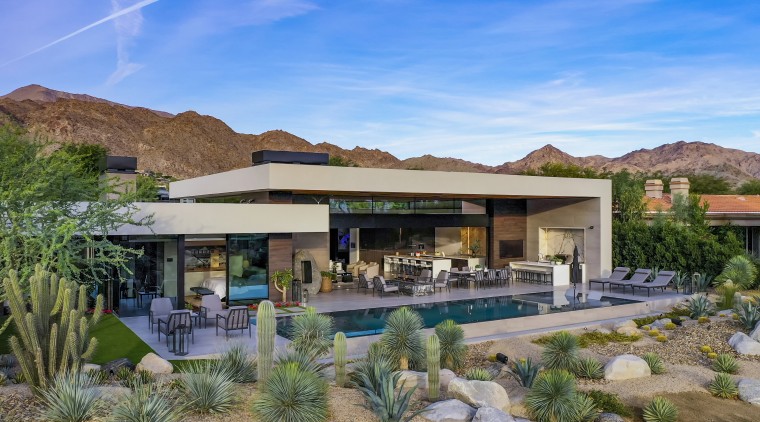 This home is built adjacent to the Mountain 