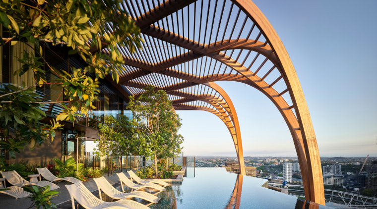 Apartment owners look out on Brisbane from the 