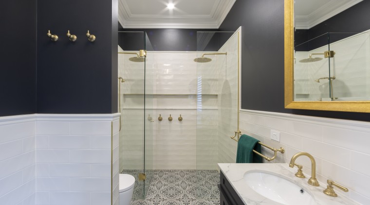 Even the robe hooks have design flair in 