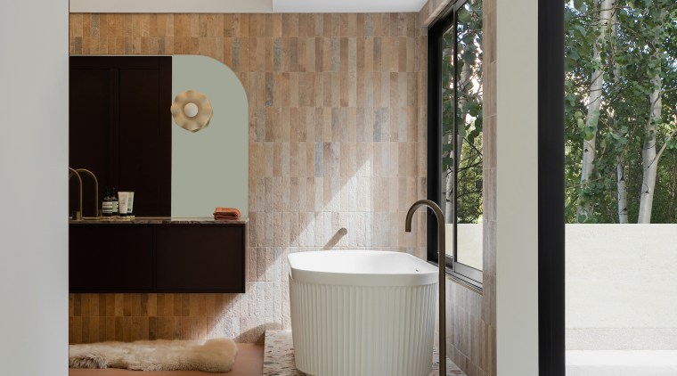 A terrazzo plinth was added with a curved 