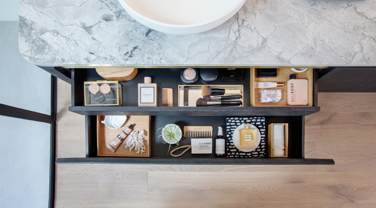 The designer used Blum storage solutions in the 