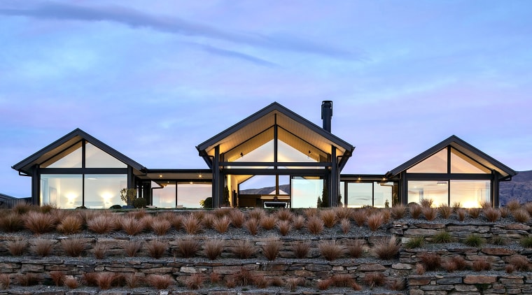 Three barns just over the hillline? No, rather 