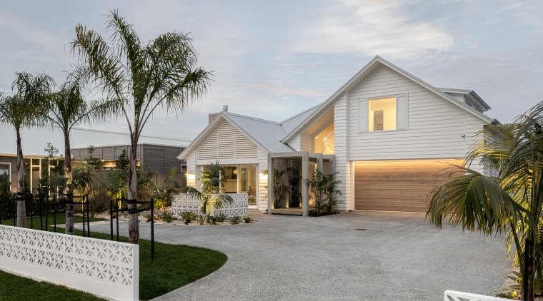 The exterior is clad with James Hardie Linea 