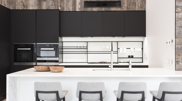 Spice containers and other small items can be countertop, cuisine classique, furniture, home, interior design, kitchen, white, black