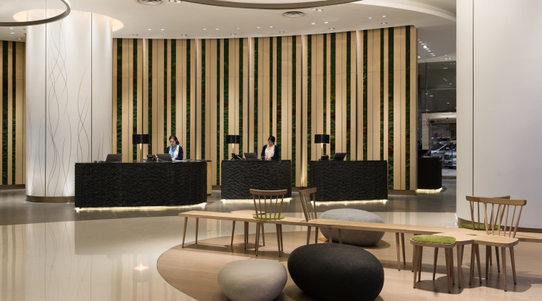 The lobby at the Novotel Century Hong Kong, floor, flooring, furniture, interior design, lobby, Hotel, Novotel