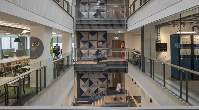 At the centre of the Transpower’s head office building, daylighting, interior design, lobby, metropolitan area, gray, black