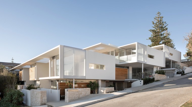 Operable louvres in the penthouse pergolas – some apartment, architecture, building, condominium, facade, home, Operable Louvres, Banham Architects, pergolas