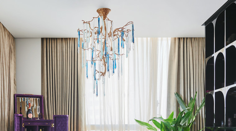 The swirling metal ribbon of the Intuition Dining 