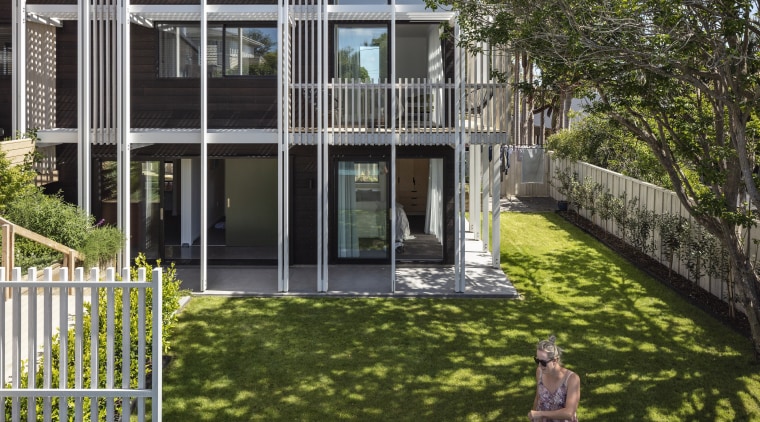 The two-storey bedroom wing provides a master suite 