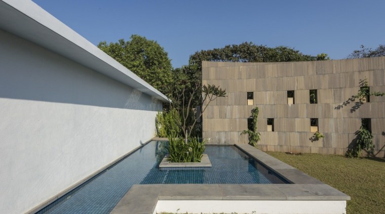 Architect: ADNDPhotography by Sebastian Zachariah architecture, backyard, daylighting, estate, facade, house, property, real estate, residential area, yard, gray